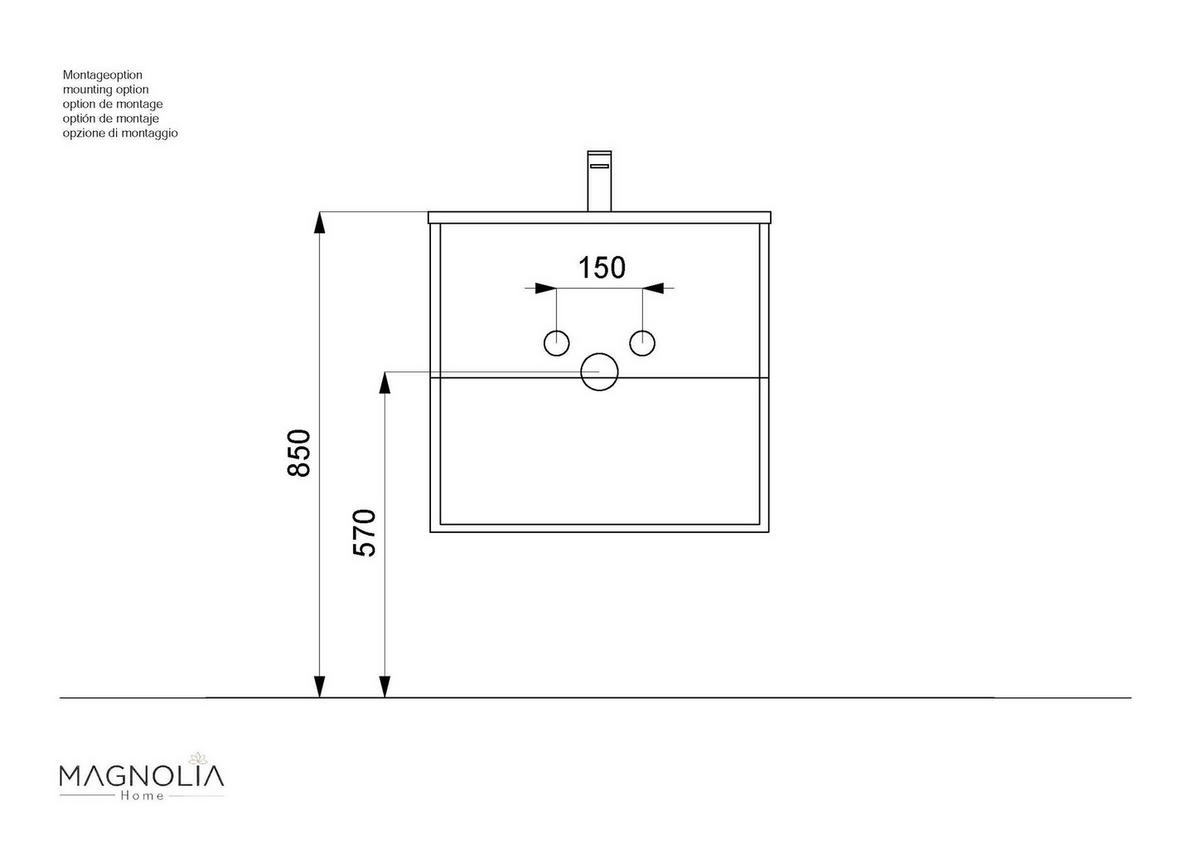 WASCHTISCHKOMBI 61,5 cm  - Graphitfarben/Weiß, Basics, Keramik/Holzwerkstoff (61,5cm) - MID.YOU