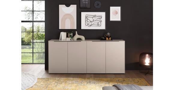 SIDEBOARD  200/87/38 cm  - Kaschmir/Schwarz, Design, Holzwerkstoff/Kunststoff (200/87/38cm) - Voleo