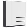 KLEIDERSCHRANK in Grau, Weiss  - Weiss/Grau, Konventionell, Holzwerkstoff/Kunststoff (181/197/54cm) - Xora