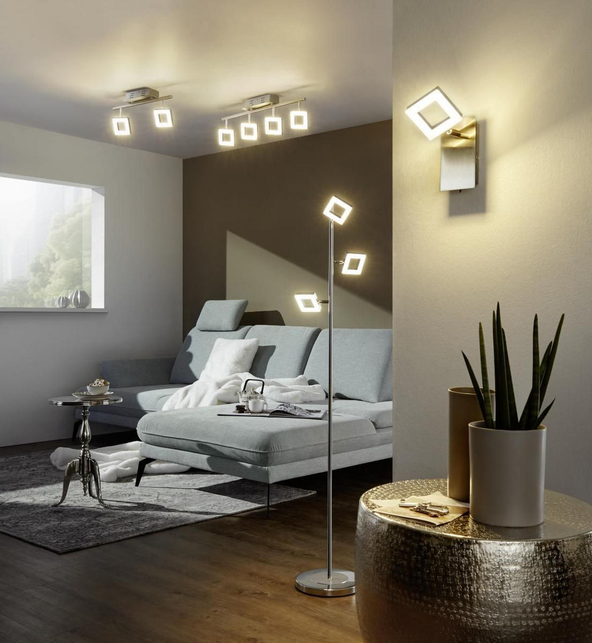 LED ZÁŘIČ, 60,5/8/19 cm - barvy hliníku/barvy niklu, Basics, kov/plast (60,5/8/19cm) - Novel