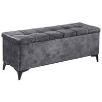 BETTBANK 139/58/50 cm   - Anthrazit/Schwarz, Konventionell, Kunststoff/Textil (139/58/50cm) - Modante