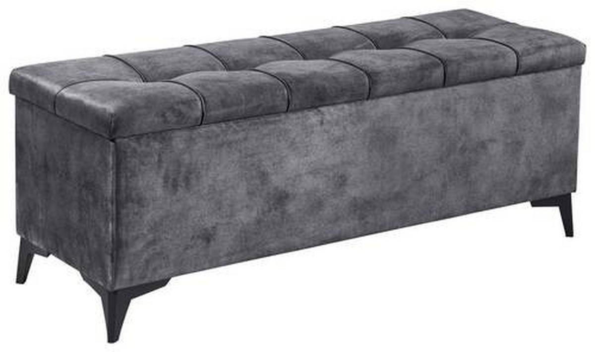 BETTBANK 139/58/50 cm   - Anthrazit/Schwarz, Konventionell, Kunststoff/Textil (139/58/50cm) - Modante