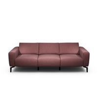 3-SITZER-SOFA Chenille Rot  - Rot/Schwarz, Design, Textil/Metall (250/86/86-94cm) - SENSOO