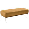 HOCKER in Holz, Leder Currygelb  - Currygelb/Bronzefarben, Design, Leder/Holz (151/44/61cm) - Valnatura