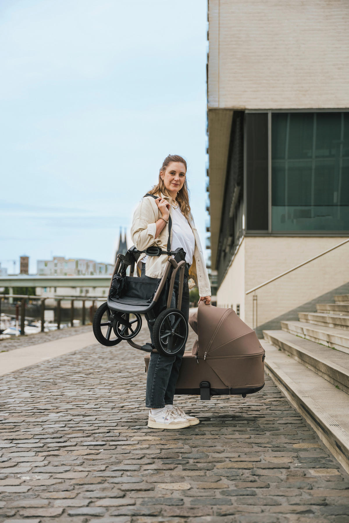 KOMBIKINDERWAGEN MAVI  - Sandfarben, Trend, Textil/Metall (92/55/110,5cm) - My Junior