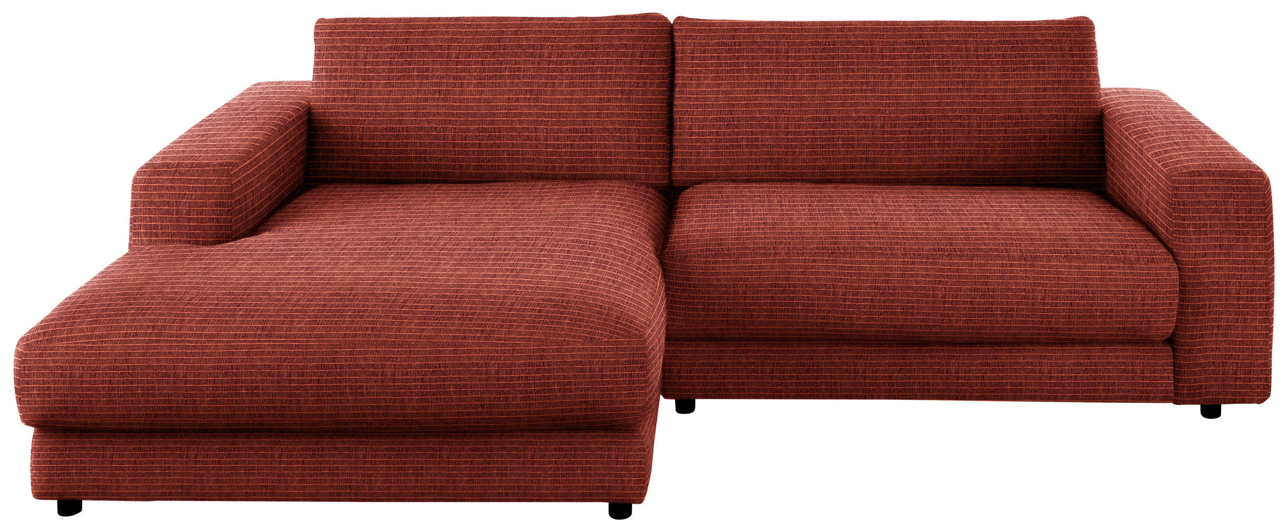 ECKSOFA in Chenille Rostfarben  - Rostfarben/Schwarz, Design, Kunststoff/Textil (190/270cm) - Lomoco