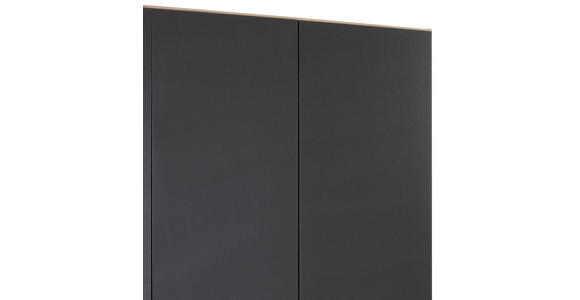 KLEIDERSCHRANK in Dunkelgrau, Eiche Artisan - Dunkelgrau/Silberfarben, Design, Holzwerkstoff/Kunststoff (136/197/54cm) - Carryhome