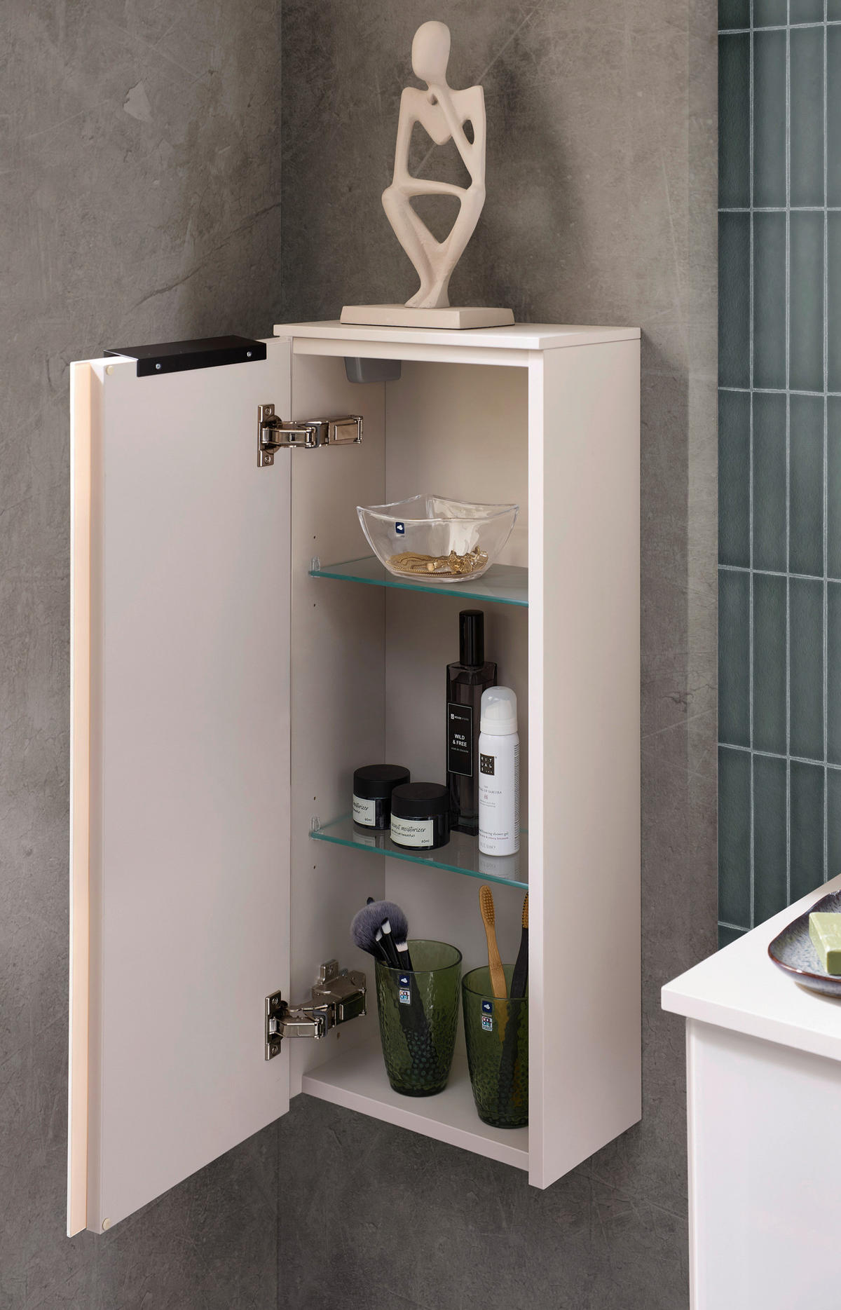 UNTERSCHRANK 30/73/15 cm   - Kaschmir/Schwarz, Design, Glas/Holzwerkstoff (30/73/15cm) - Leonardo Living