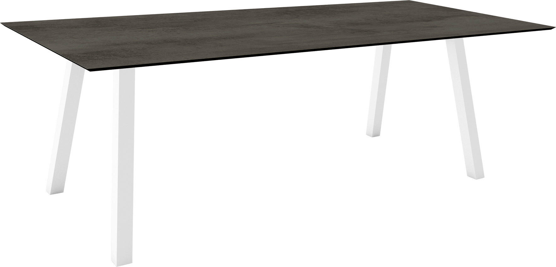 GARTENTISCH Kunststoff Grau rechteckig  - Weiß/Grau, MODERN, Kunststoff/Metall (220/100/75cm) - Stern