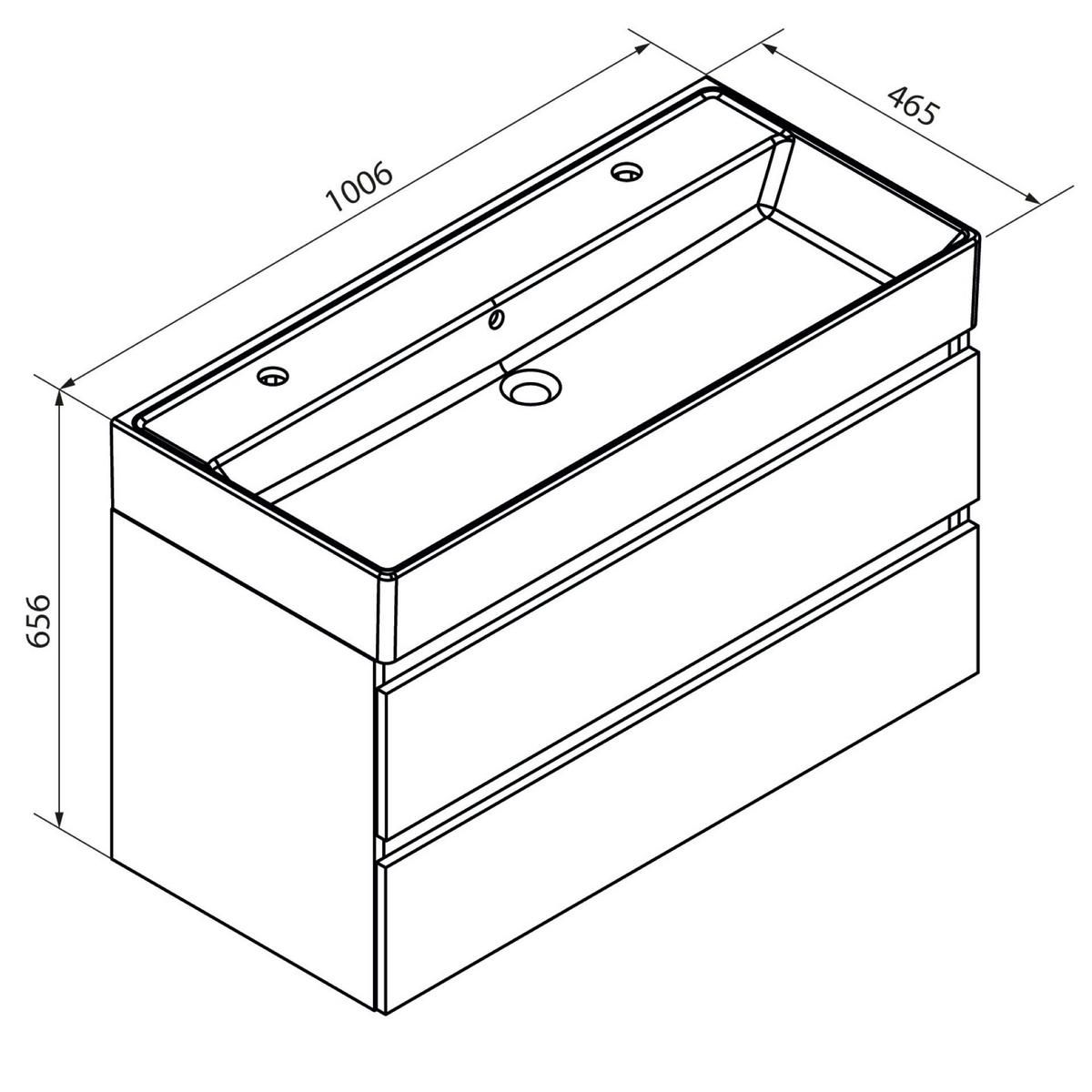 WASCHTISCHKOMBI 100,5 cm  - Eichefarben/Weiß, MODERN, Keramik/Holzwerkstoff (100,5cm) - Voleo