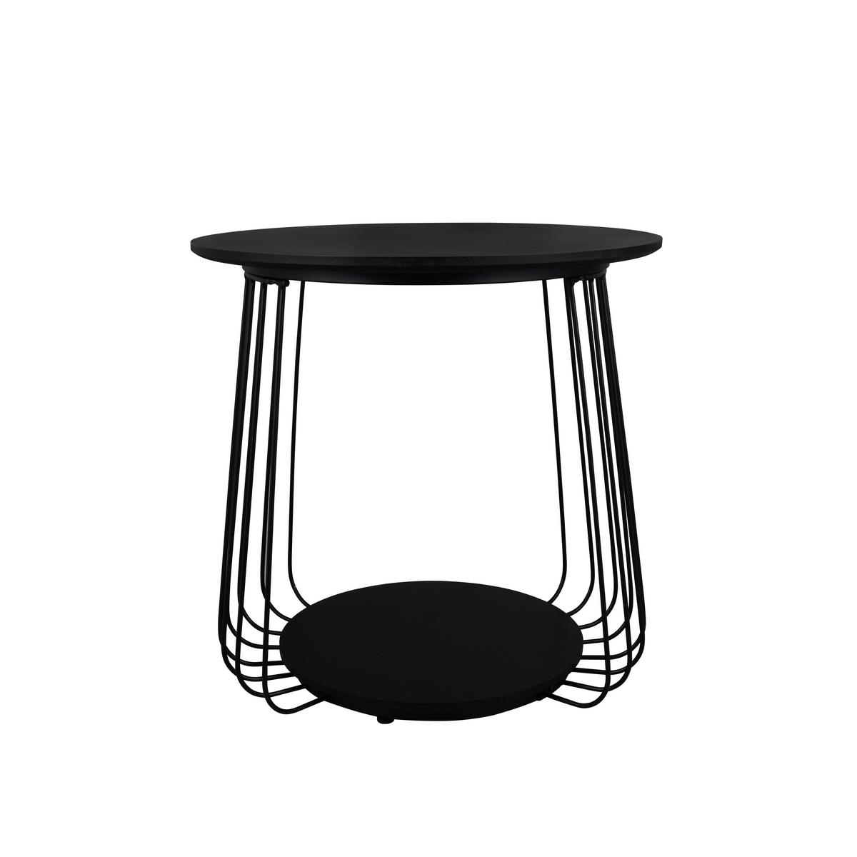 BEISTELLTISCH 50/50/50 cm Schwarz rund  - Schwarz, MODERN, Holzwerkstoff/Metall (50/50/50cm) - Milino