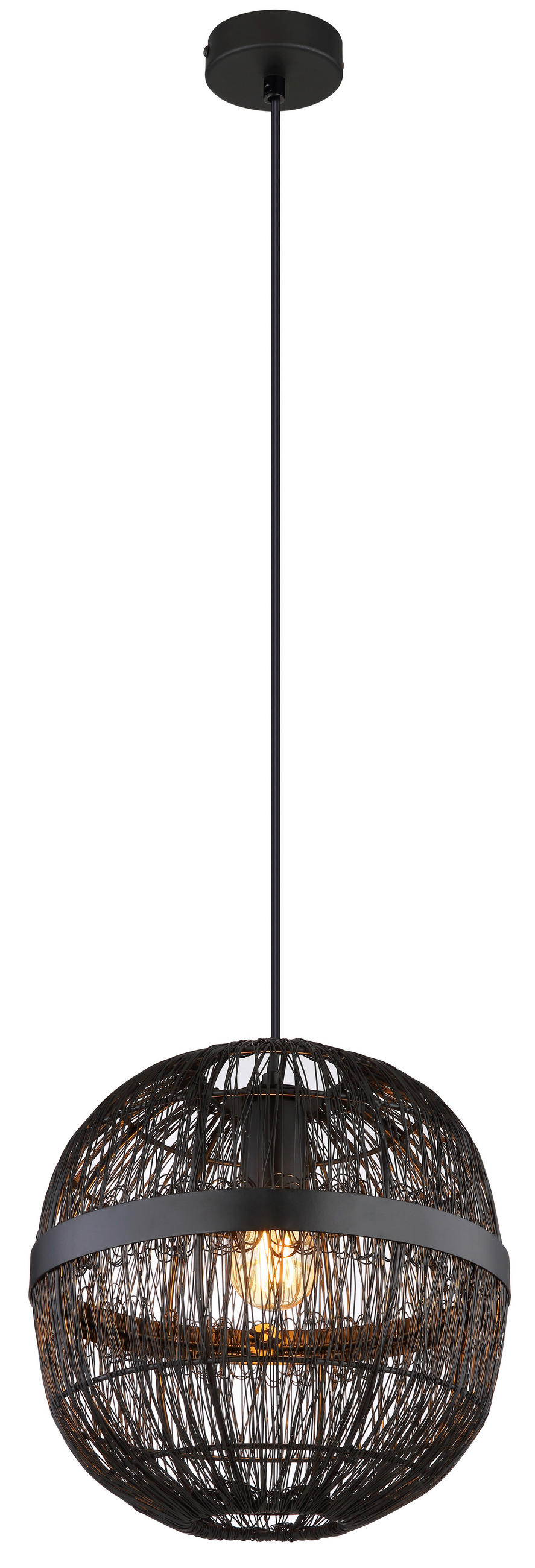 HÄNGELEUCHTE 30/120 cm  - Schwarz, Basics, Metall (30/120cm) - Globo
