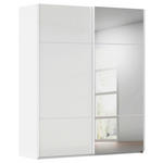 SCHWEBETÜRENSCHRANK 201/223/68 cm 2-türig Weiß  - Weiß, KONVENTIONELL, Glas/Holzwerkstoff (201/223/68cm) - Novel