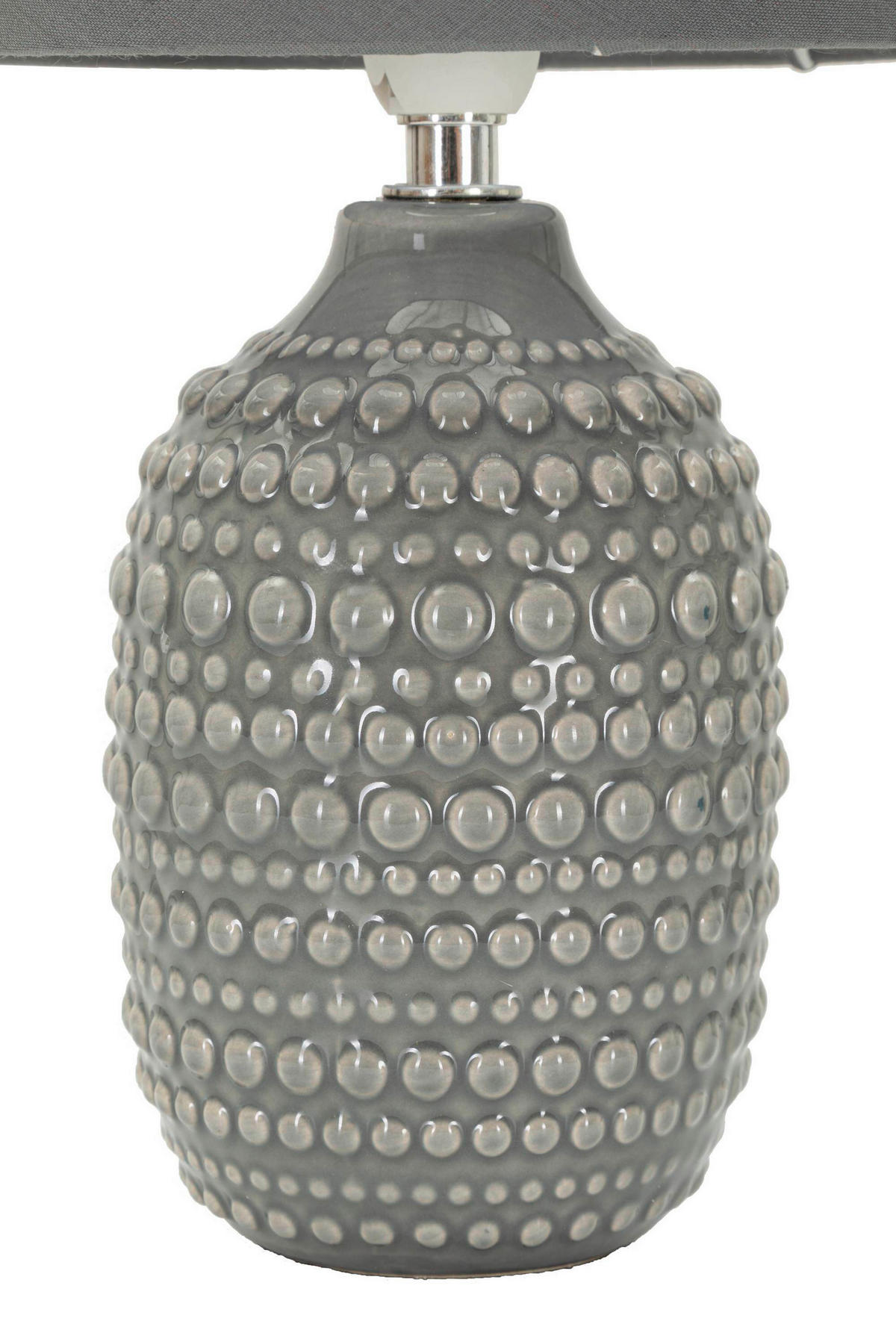 TISCHLEUCHTE   - Grau, Basics, Keramik/Textil (15/30.5/15cm)