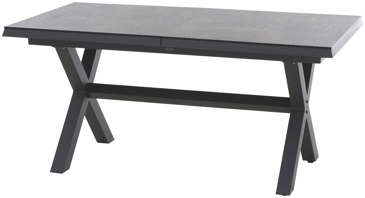 GARTENTISCH 160-200/90/77 cm Metall rechteckig  - Anthrazit/Graphitfarben, Basics, Kunststoff/Metall (160-200/90/77cm) - Siena Garden