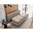 BOXSPRINGSOFA Flachgewebe Hellbraun  - Hellbraun/Schwarz, KONVENTIONELL, Textil/Metall (204/93/100cm) - Novel