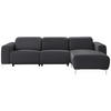 ECKSOFA Dunkelgrau, Fango Echtleder  - Chromfarben/Fango, Design, Leder/Metall (292/177cm) - Pure Home Lifestyle