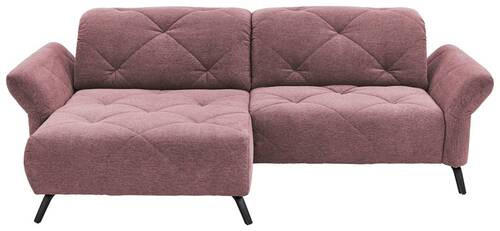 ECKSOFA Flieder Webstoff  - Flieder/Schwarz, Design, Textil/Metall (173/244cm) - Moderano