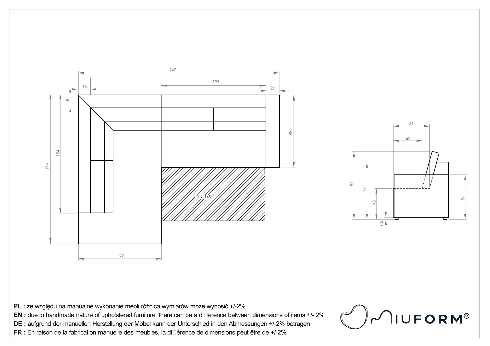 Thumbnail - Mid.you Ecksofa, Grün, Textil, Struktur, 6-Sitzer, L-Form, 246x194 cm, Made in EU, Oeko-Tex® Standard 100, Bettkasten er...
