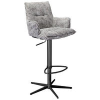 BARHOCKER Holz, Metall, Textil Schwarz, Weiss, Graubraun  - Weiss/Graubraun, Modern, Holz/Textil (59,5/87,5/62,5cm) - Novel