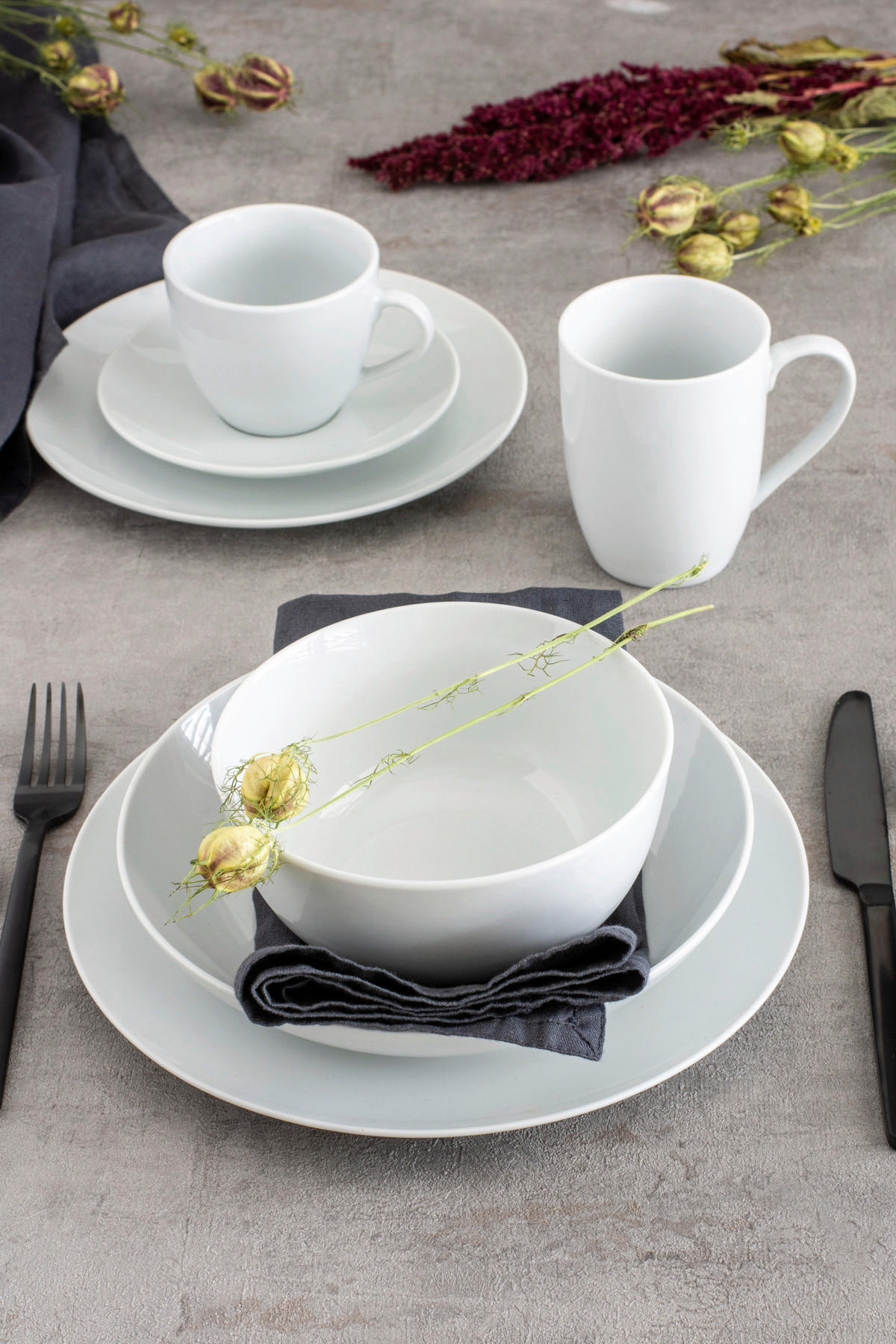 KOMBISERVICE ALESIA 62-teilig  - Weiss, Basics, Keramik - Mäser