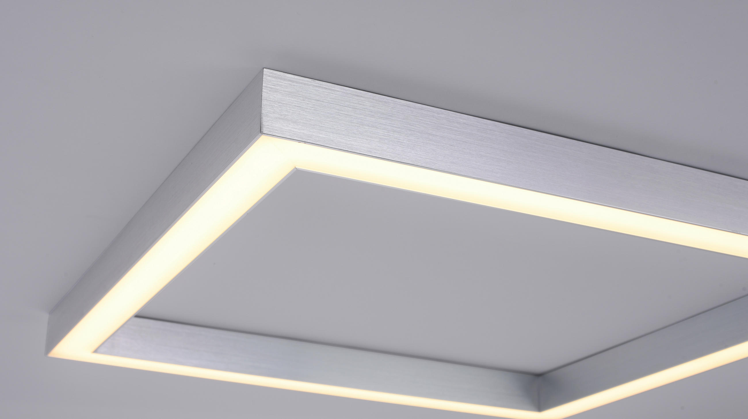 LED-DECKENLEUCHTE 55/55/3,9 cm   - Alufarben, Design, Kunststoff/Metall (55/55/3,9cm) - Neuhaus PURE
