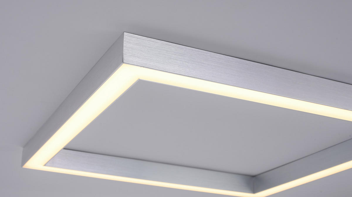 LED-DECKENLEUCHTE 55/55/3,9 cm   - Alufarben, Design, Kunststoff/Metall (55/55/3,9cm) - Neuhaus PURE