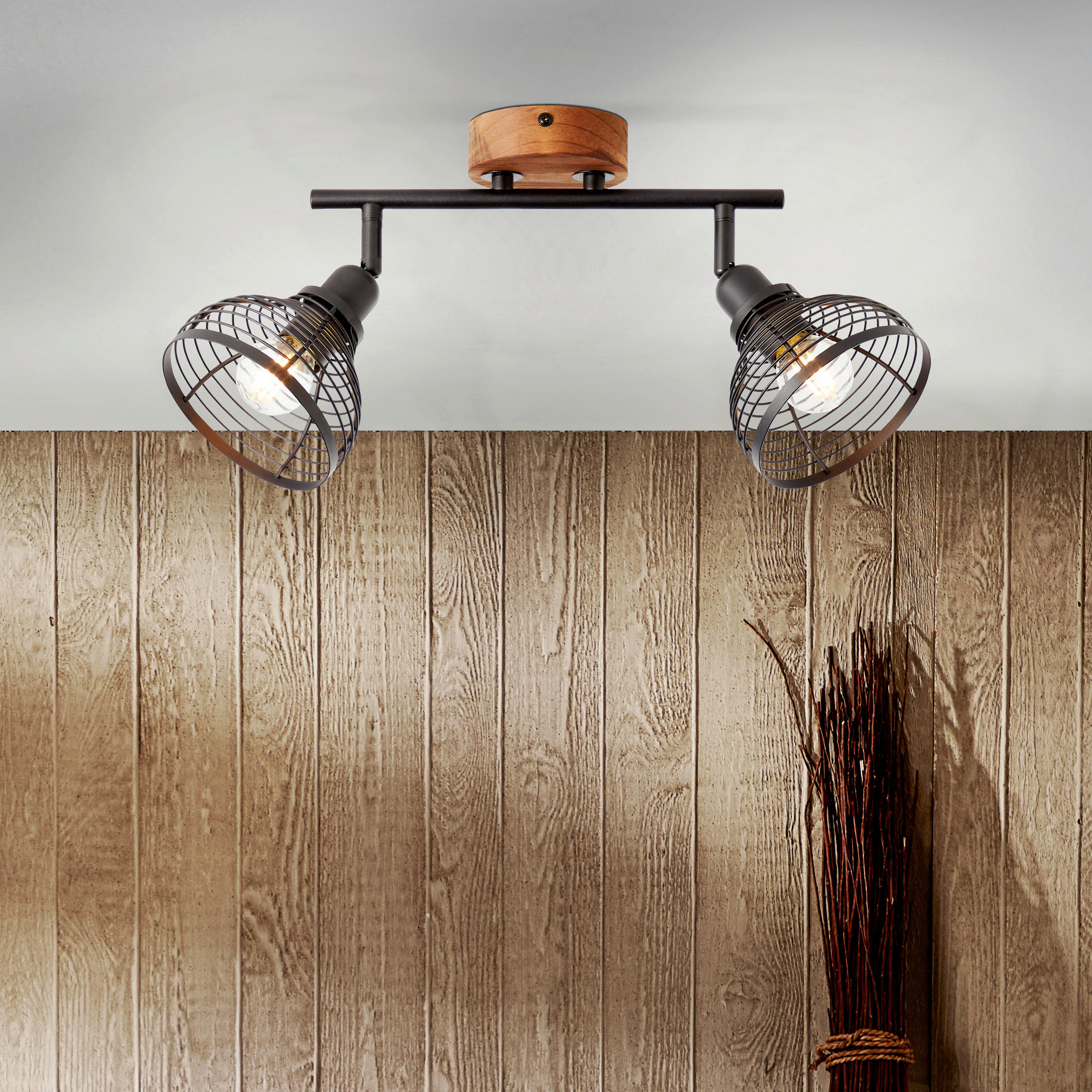 STRAHLER - Schwarz/Braun, Natur, Holz/Metall (16,5/33/17cm) - Brilliant