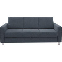 3-SITZER-SOFA Flachgewebe Blau  - Chromfarben/Blau, Design, Textil/Metall (195/83/85cm) - Xora