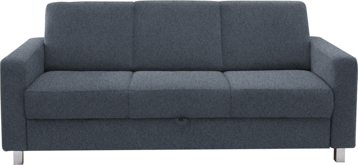 3-SITZER-SOFA Flachgewebe Blau  - Chromfarben/Blau, Design, Textil/Metall (195/83/85cm) - Xora