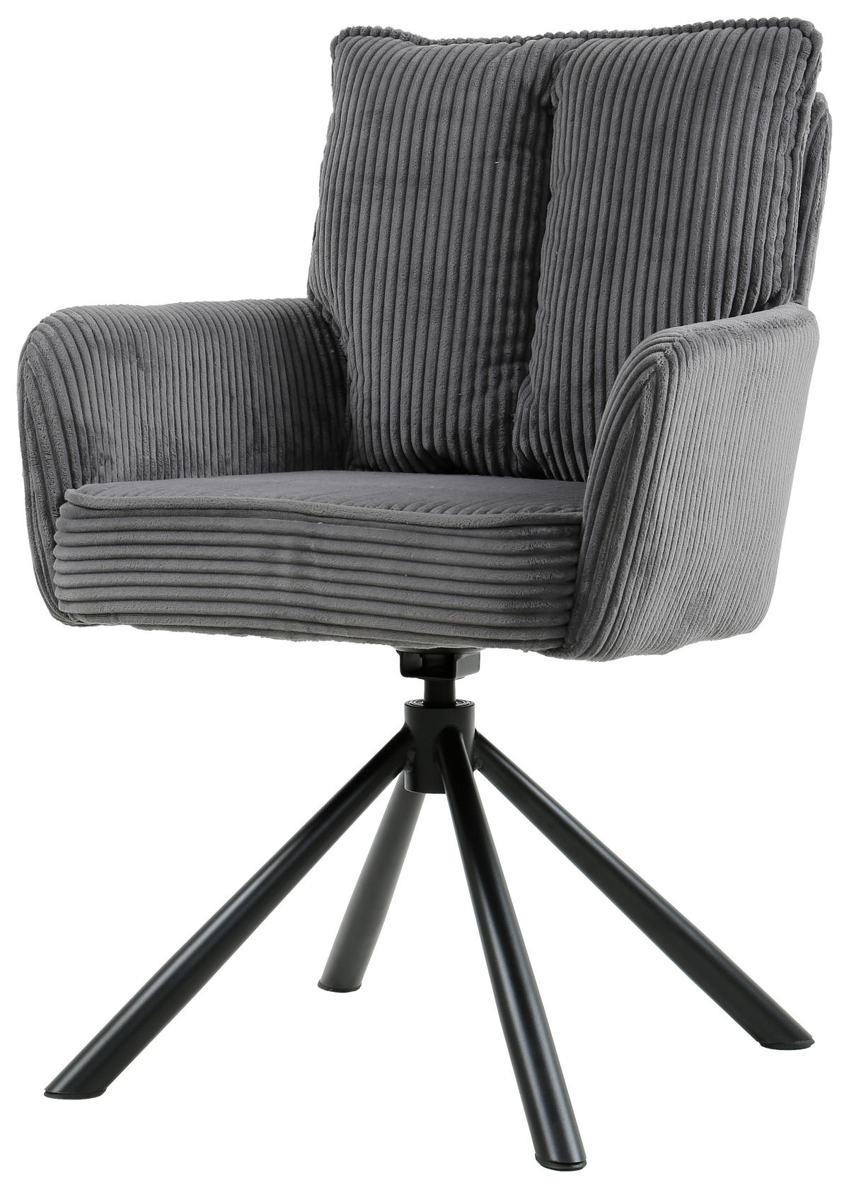 ARMLEHNSTUHL  in Eisen Cord  - Dunkelgrau/Schwarz, Design, Textil/Metall (61/90/67cm) - Carryhome
