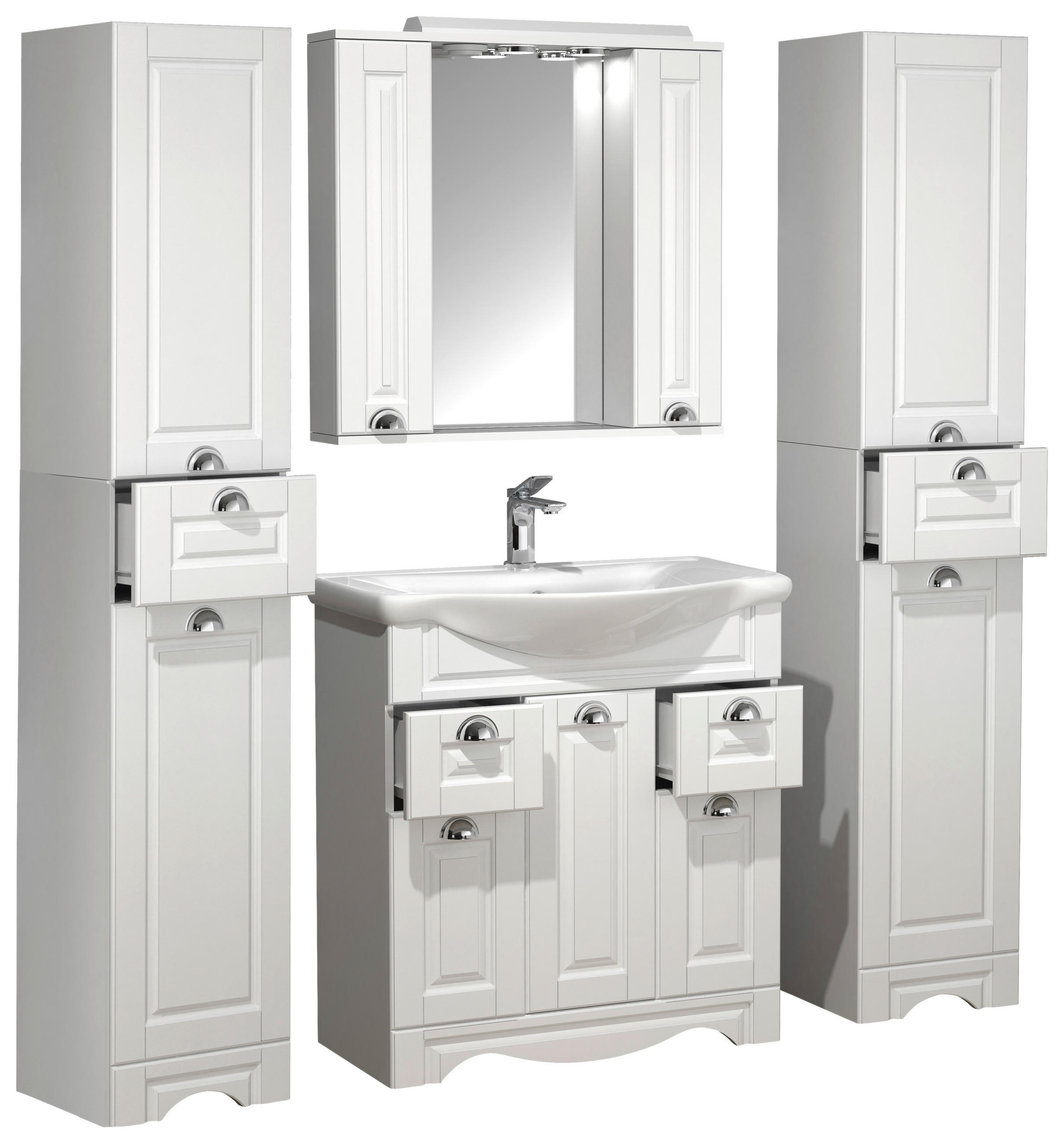 BADRUM 140 cm  - vit/silver, Modern, metall/trämaterial (140cm) - MID.YOU