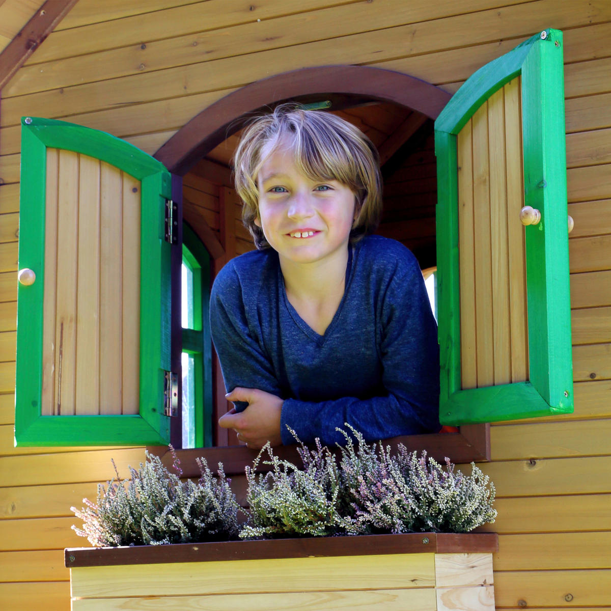 SPIELHAUS 432/293/212 cm  - Braun/Weiß, KONVENTIONELL, Holz (432/293/212cm) - Ambia Garden