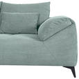 ECKSOFA  in Cord Mintgrün Zierkissen, Rückenkissen, Rücken echt  176/311 cm  - Schwarz/Mintgrün, KONVENTIONELL, Textil/Metall (176/311cm) - Carryhome