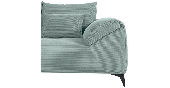 ECKSOFA  in Cord Mintgrün Zierkissen, Rückenkissen, Rücken echt  176/311 cm  - Schwarz/Mintgrün, KONVENTIONELL, Textil/Metall (176/311cm) - Carryhome