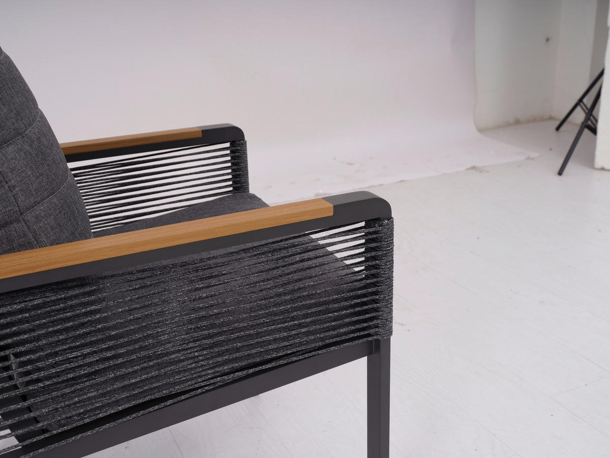 GARTENSESSEL - Dunkelgrau/Naturfarben, MODERN, Kunststoff/Textil (59/86/68cm) - Ambia Garden