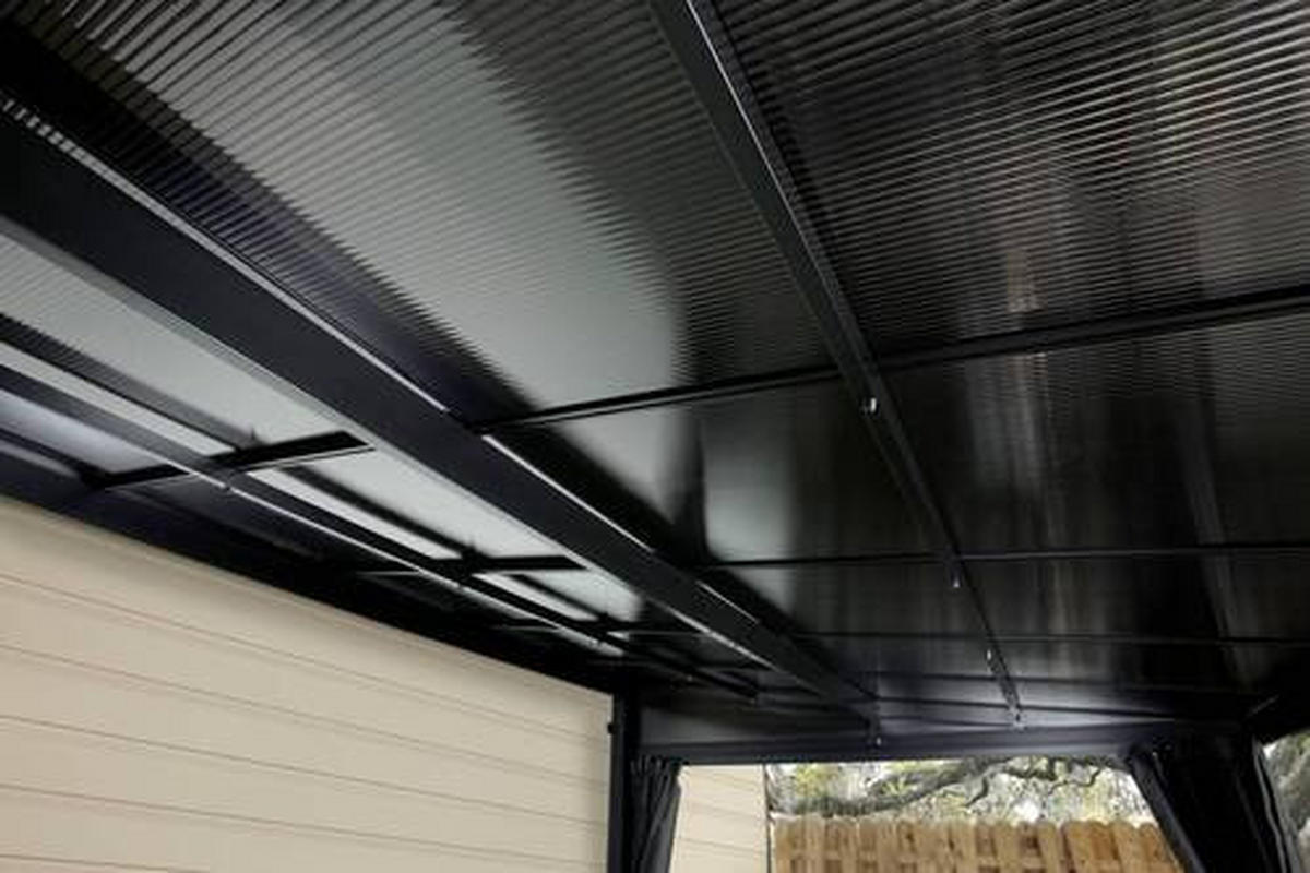 TERRASSENÜBERDACHUNG 364/240/296 cm   - Anthrazit, Basics, Metall (364/240/296cm)