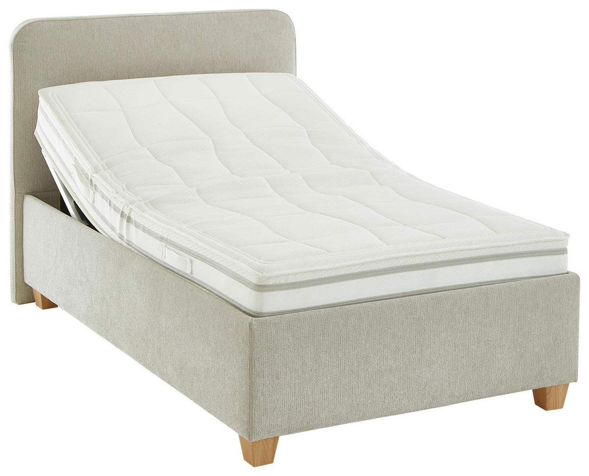 POLSTERBETT 120/200 cm  in Naturfarben  - Weiss/Naturfarben, Konventionell, Holz/Textil (120/200cm) - Beldomo - Sleep