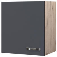 KÜCHENOBERSCHRANK 50/54/32 cm  in Eiche San Remo, Dunkelgrau  - Edelstahlfarben/Dunkelgrau, MODERN, Holzwerkstoff/Metall (50/54/32cm) - FlexWell