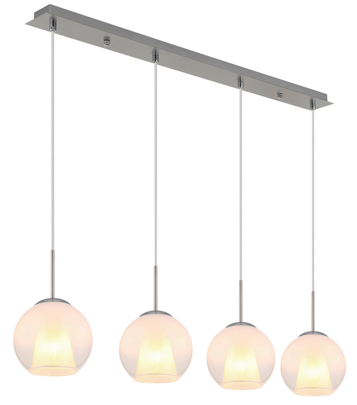 HÄNGLAMPA BARRY 100/18/120 cm  - klar/vit, Basics, metall/glas (100/18/120cm) - Globo