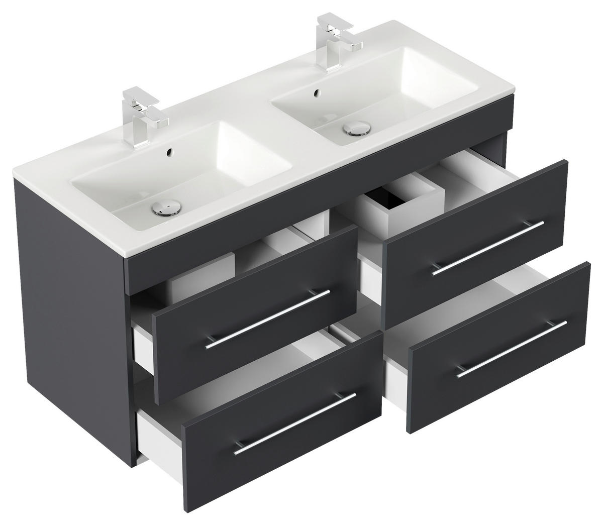 WASCHTISCHKOMBI 120 cm  - Graphitfarben/Weiß, Basics, Keramik/Holzwerkstoff (120cm) - MID.YOU