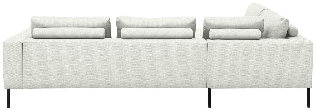 ECKSOFA Flachgewebe Weiss  - Weiss/Schwarz, Design, Textil/Metall (270/308cm) - Pure Home Lifestyle