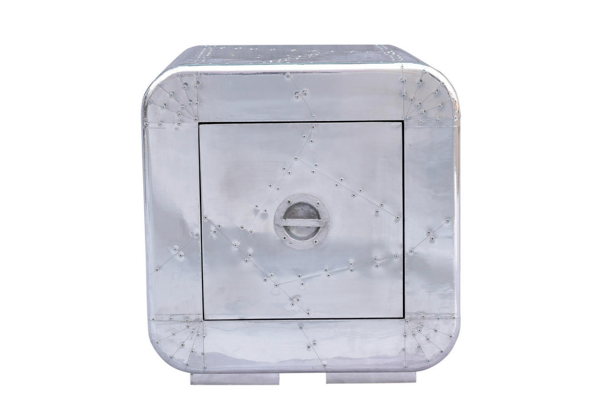 NACHTKÄSTCHEN 50/50/50 cm  in massiv Mangoholz Silberfarben  - Silberfarben, Basics, Holz/Holzwerkstoff (50/50/50cm) - Livetastic