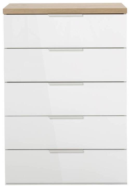 KOMMODE  in 69/101/44 cm  - Weiß Hochglanz/Schwarz, Basics, Holzwerkstoff/Kunststoff (69/101/44cm) - Carryhome