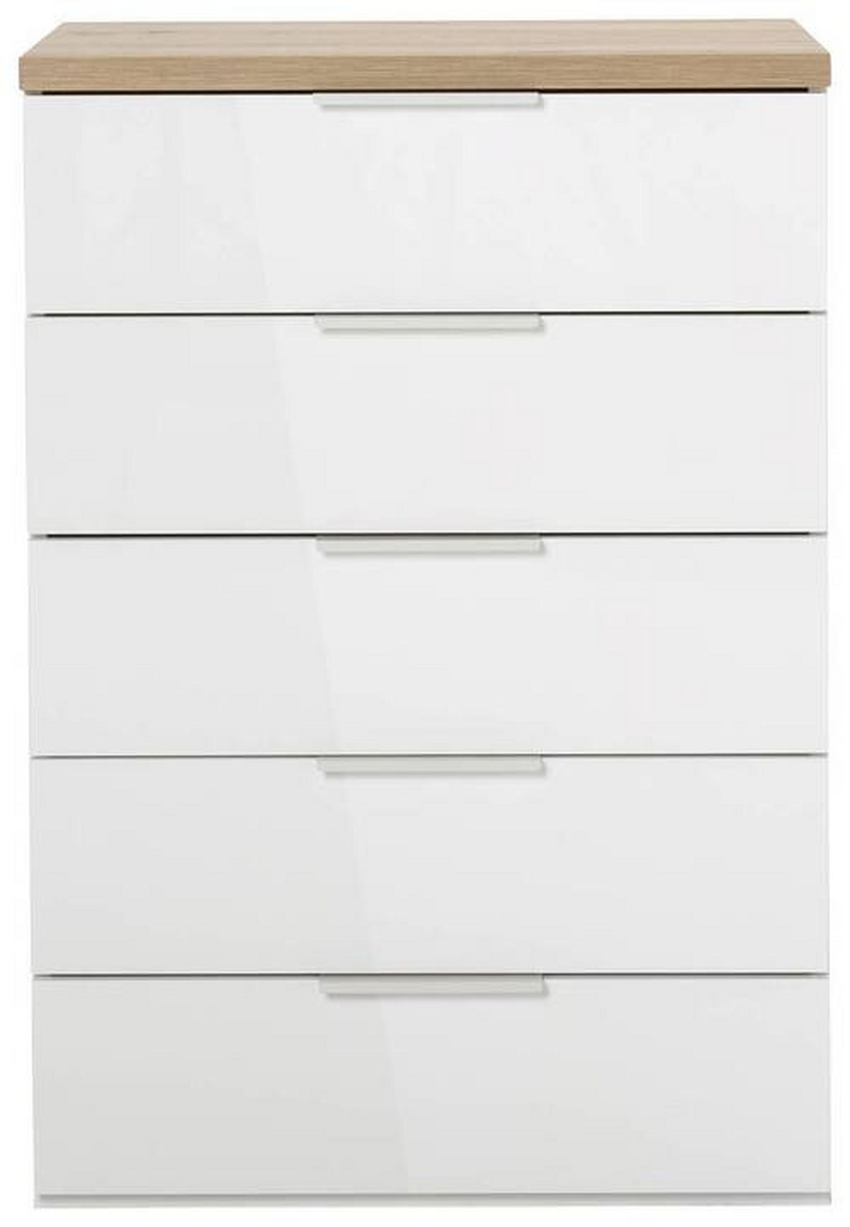 KOMMODE  in 69/101/44 cm  - Weiß Hochglanz/Schwarz, Basics, Holzwerkstoff/Kunststoff (69/101/44cm) - Carryhome