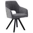 ARMLEHNSTUHL  Beinauswahl, Stoffauswahl, erweiterbar, Typenauswahl, inklusive Armlehnen, Gestellauswahl, abwischbar Mikrofaser  - Schwarz/Grau, Design, Holz/Textil (57/84/57cm) - Voleo