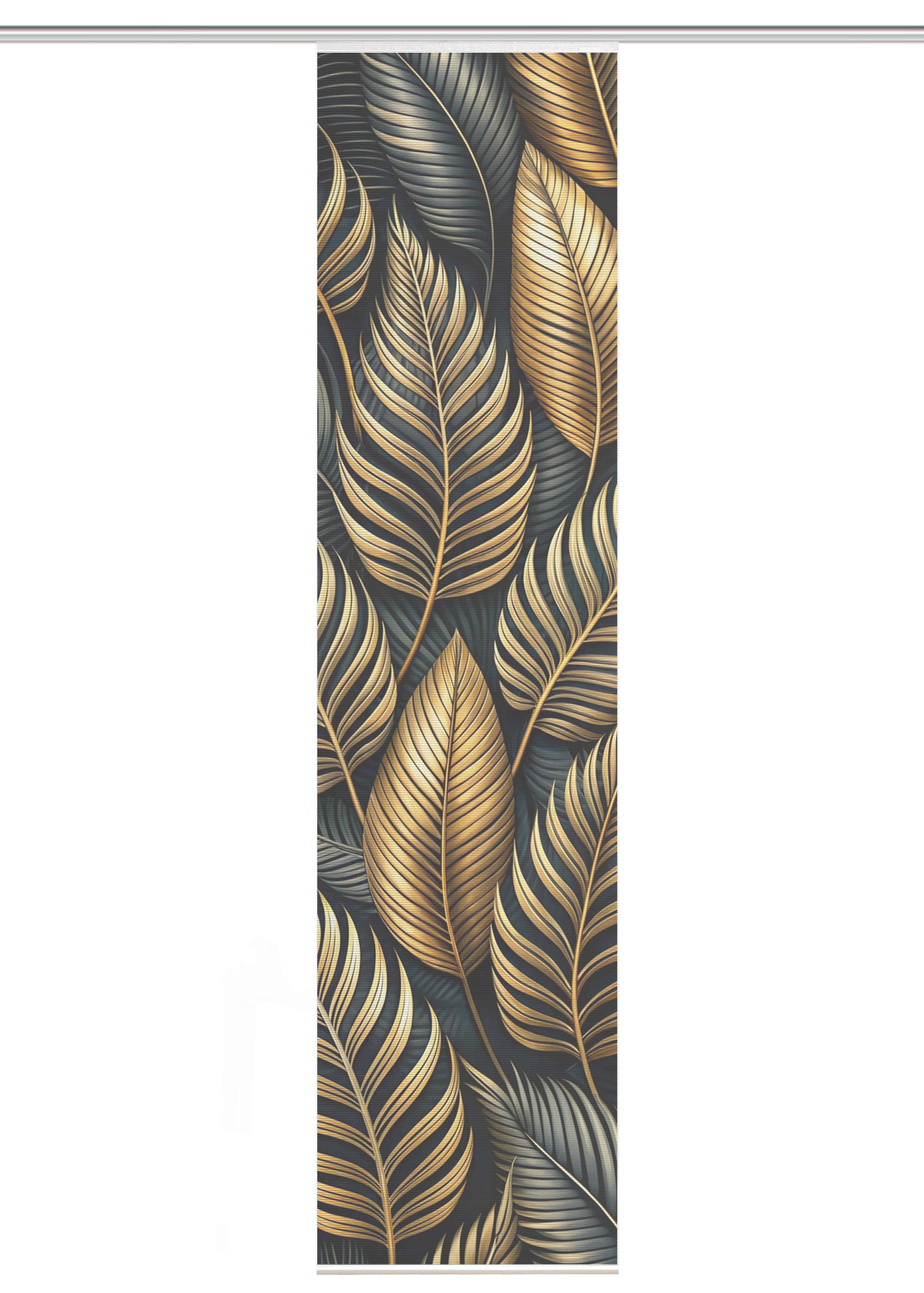 FLÄCHENVORHANG   blickdicht  60/245 cm   - Anthrazit/Goldfarben, Natur, Textil (60/245cm)