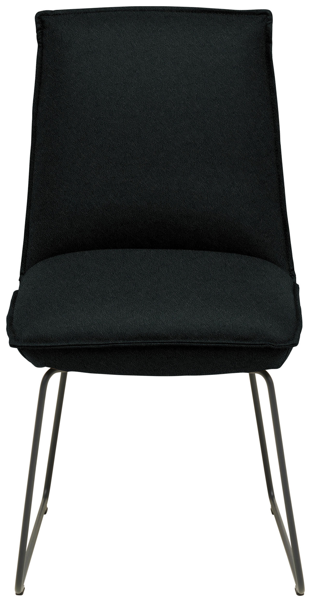 STUHL  Lederauswahl, Stoffauswahl, abwischbar  Echtleder  - Graphitfarben/Schwarz, Design, Leder/Metall (52/85/66cm) - Cassando