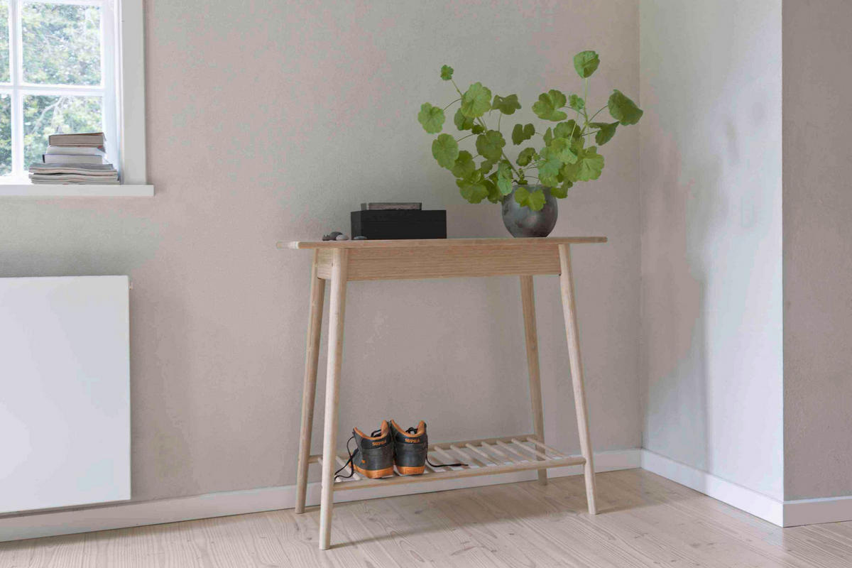 KONSOLENTISCH Holz 90/35/80 cm   - Naturfarben/Nickelfarben, Romantik / Landhaus, Holz (90/35/80cm) - MID.YOU