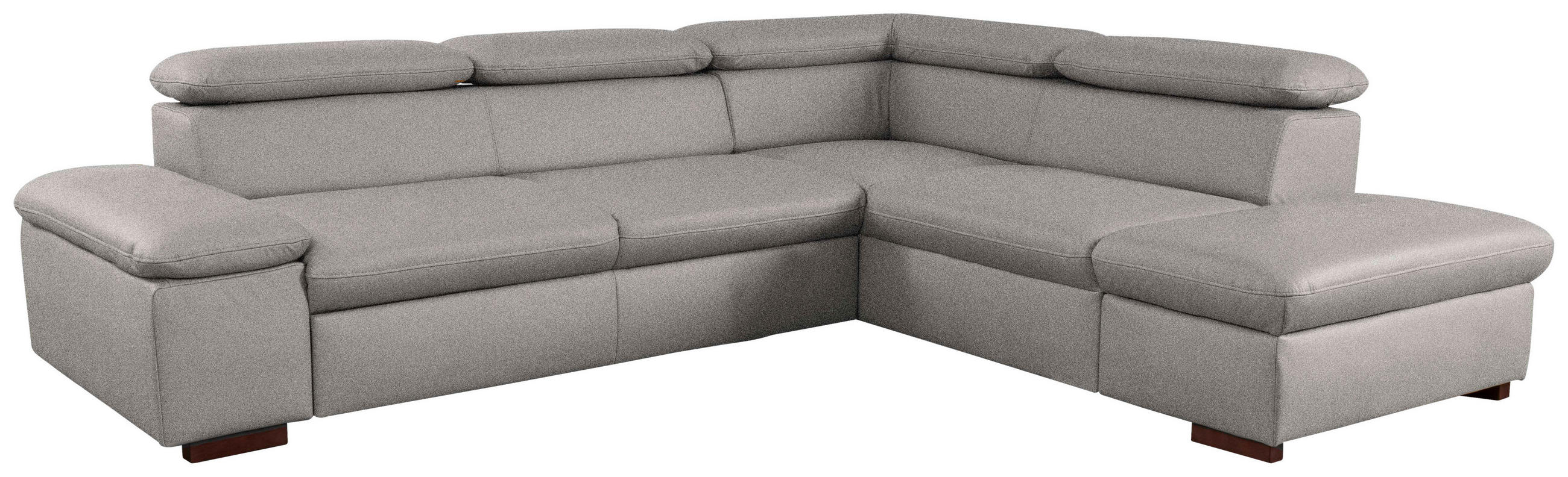 ECKSOFA inkl. Funktion in Flachgewebe Hellgrau  - Hellgrau, Konventionell, Holz/Textil (272/226cm) - Sit & More